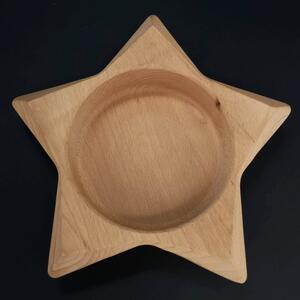 AMADEA Dřevěná miska ve tvaru hvězdy, masivní dřevo, rozměr 23x23x4,5 cm