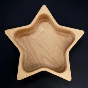 AMADEA Dřevěná miska ve tvaru hvězdy, masivní dřevo, rozměr 21x21x4,5 cm