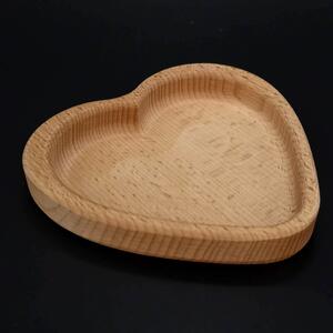 AMADEA Dřevěná miska ve tvaru srdce, masivní dřevo, rozměr 13,5x13,5x2 cm