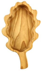 AMADEA Dřevěná miska ve tvaru dubového listu, masivní dřevo, 35x20x4,5 cm