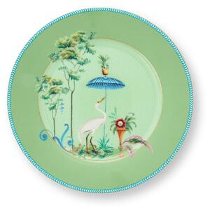Pip Studio Jolie green talíř ∅21cm, zelený (snídaňový talíř z tenkostěnného porcelánu)