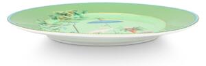 Pip Studio Jolie green talíř ∅21cm, zelený (snídaňový talíř z tenkostěnného porcelánu)