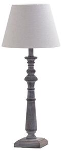 Rustikální stolní lampa Boisé v šedé barvě s béžovým lněným stínidlem 50 cm