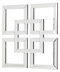 Designová nástěnná dekorace Olem geometrických tvarů se zrcadlovým efektem 40cm