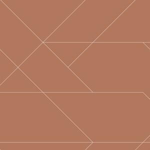 Geometrická vliesová tapeta na zeď, hnědá, 139373, Bloom, Esta Home