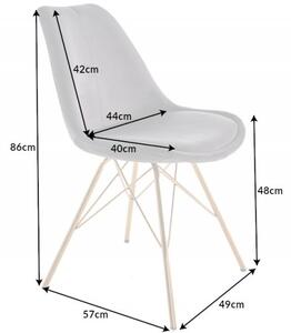 Art deco moderní jídelní židle Scandinavia s tmavě šedým sametovým čalouněním a zlatýma nohama 86cm