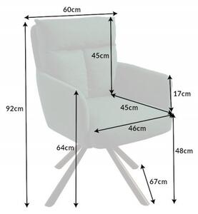 Designová retro otoční židle Dover v tmavě zeleném provedení s područkami a černými kovovými nohami 92cm