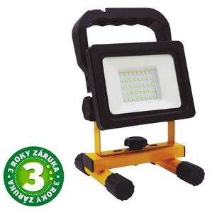 Přenosný USB nabíjecí LED reflektor 20W 2000lm, studený stmívatelný vypínačem, 3 roky zár