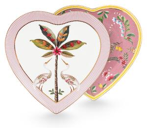 Pip Studio La Majorelle sada 2 talířků ve tvaru srdce, růžové (dárková sada stylových talířků ve tvaru srdce )