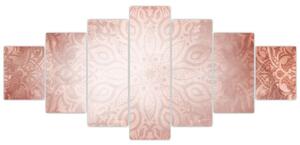 Obraz - Růžová mandala (210x100 cm)