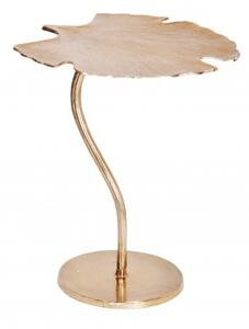 Art-deco designový příruční stolek Ginko ve tvaru listu zlatý 53cm