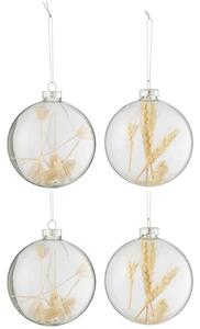 Set čtyř skleněných vánočních ozdob J-line Flea 10 cm