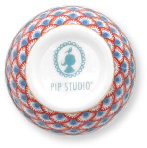 Pip Studio Flower Festival kalíšek na vajíčko, červeno-modrý (Porcelánová vajíčkovka)