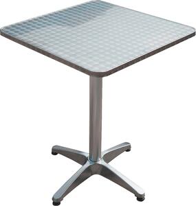 Bistro stolek 950364, hliník, stíbrný, 60 x 60 x 70/110 cm