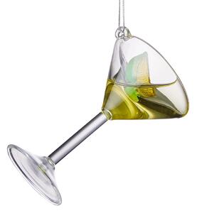 HANG ON Skleněná ozdoba sklenice martini