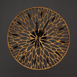 AMADEA Dřevěné designové hodiny nástěnné prořezávané hnědé, masivní dřevo, průměr 30 cm