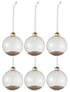 Set šesti skleněných vánočních ozdob J-line Gloss 8 cm