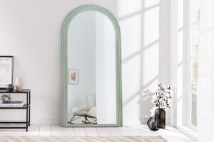 Art deco designové zrcadlo Swan obloukového tvaru s pastelovým zeleným kaskádovým rámem 160cm