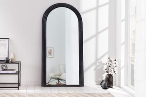 Art deco designové zrcadlo Swan obloukového tvaru s černým kaskádovým rámem 160cm