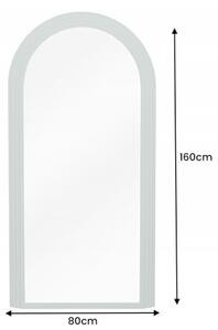 Art deco designové zrcadlo Swan obloukového tvaru s pastelovým zeleným kaskádovým rámem 160cm