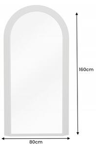 Art deco designové zrcadlo Swan obloukového tvaru s béžovým kaskádovým rámem 160cm
