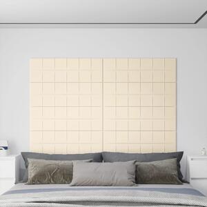 Nástěnné panely 12 ks krémové 90 x 30 cm samet 3,24 m²