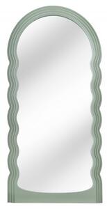 Art deco moderní vysoké zrcadlo Swan s vlnitým rámem v pastelové zelené barvě 160cm