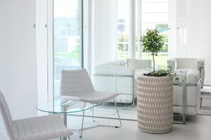 Moderní květináč BOTTEGA, výška 70 cm, krémová, outlet