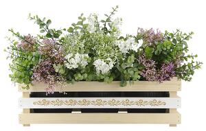 AMADEA Dřevěný obal na tři květináče s motivem krajky, 47x17x15cm, dřevěný květináč