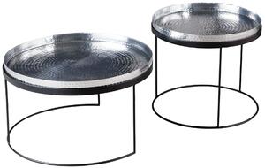 Art-deco set kulatých konferenčních stolků Elements stříbrná 57cm