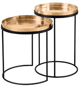 Art-deco set kulatých příručních stolků Elements zlatá 53cm