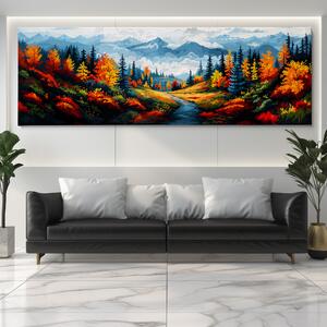 Obraz na plátně - Po pěšině do magického údolí hor FeelHappy.cz Velikost obrazu: 240 x 80 cm