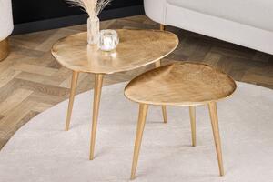 Art deco set oválných konferenčních stolků Elements zlatá 50cm