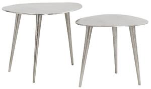Designový set stříbrných konferenčních stolků Elements 50cm