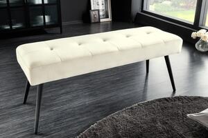 Stylová sametová lavice Soreli s čalouněním v šampaňské barvě 100cm