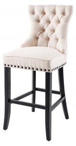 Elegantní barová židle Modern Barock se světlým béžovým potahem a designovým prošíváním 74cm