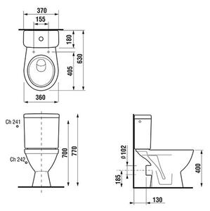 WC kombi Jika Lyra se zadním odpadem