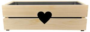 AMADEA Dřevěný obal na truhlík se srdcem, 52x21,5x17cm Český výrobek