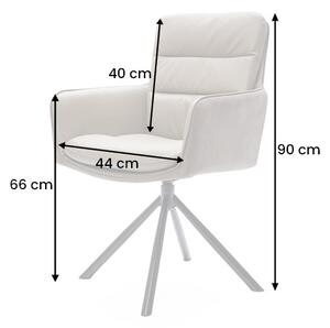 Moderní industriální otočná kožená židle Coiro s kovovými nožičkami šedá taupe barva 90 cm