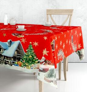 Ubrus PVC M-134A - Vánoční červený - Role 140cm x 20m