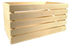 AMADEA Dřevěná bedýnka z masivního dřeva, 50x35x25 cm