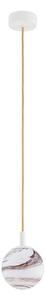 Argon 8451 - Lustr na lanku ALMIROS 1xE14/7W/230V pr. 12 cm alabastr bílá/zlatá