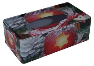 Vánoční plechová Krabička na tissue Jablko hvězda 2000120