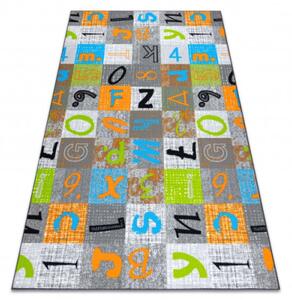Koberec JUMPY Patchwork šedý/pomaranč/nebeský