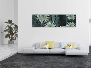 Obraz - Zelené květy (170x50 cm)