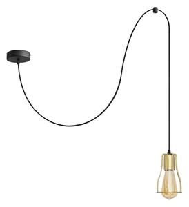 Lustr na lanku TUBE 1xE27/15W/230V černá/zlatá