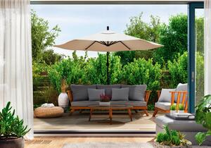 Zahradní skládací slunečník SUNVI 300 cm, béžový + obal zdarma