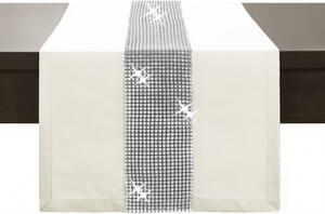 Běhoun na stůl Glamour se zirkony krémový Barva Krémová Rozměry 40x110 cm