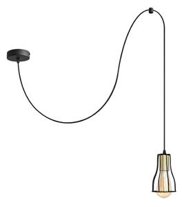 Lustr na lanku TUBE 1xE27/15W/230V černá/zlatá
