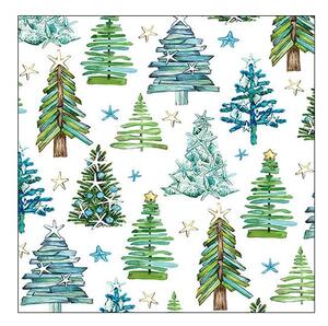 Vánoční ubrousky Modré stromky 3500114